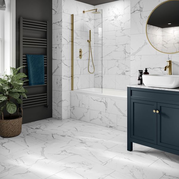 Vasillia Carrara Marble Effect Polished 30x60cm Porcelain Wall and Floor Tiles