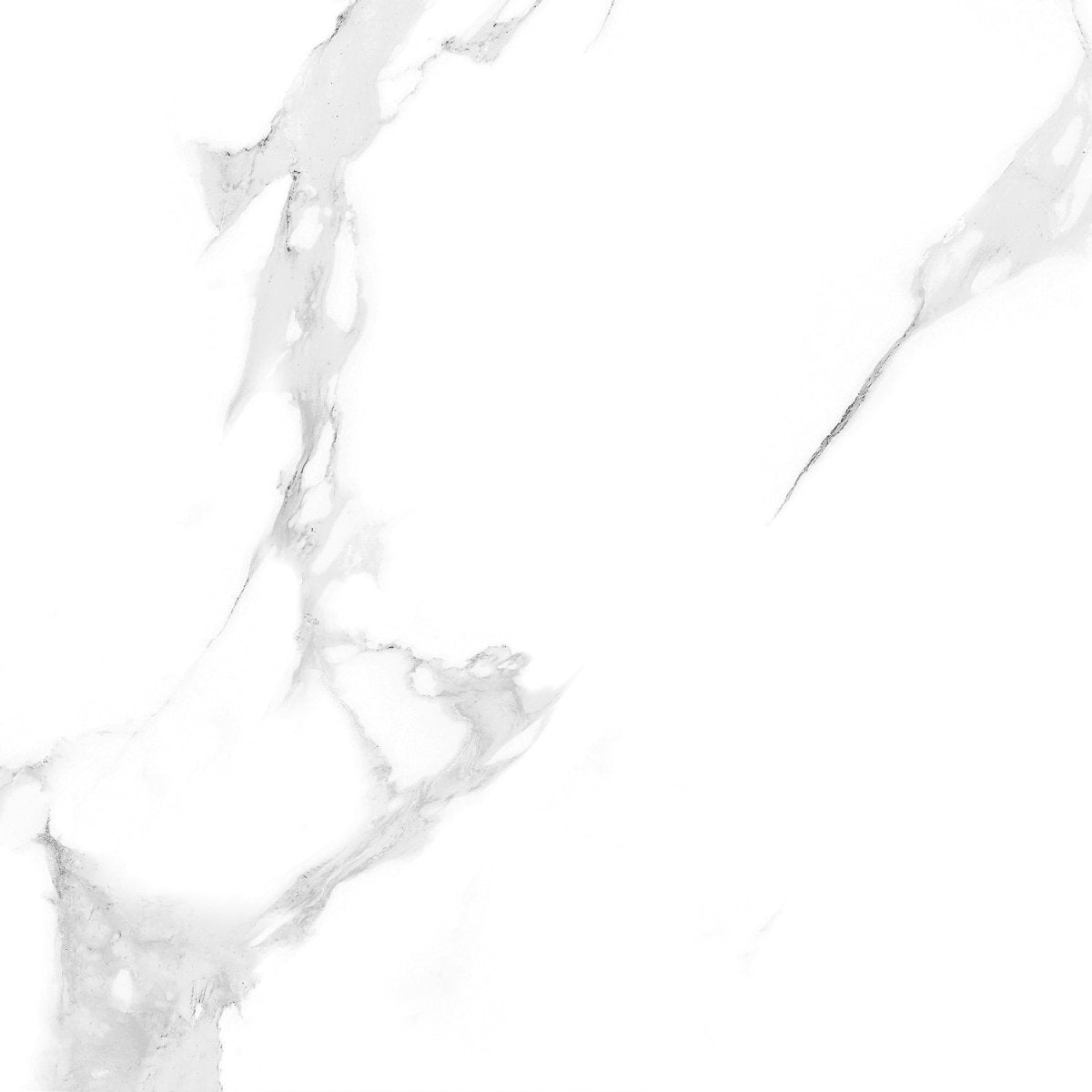Statuario Clara Grey Polished Marble Effect Porcelain 60x60cm Wall and Floor Tile - TILES Paradise
