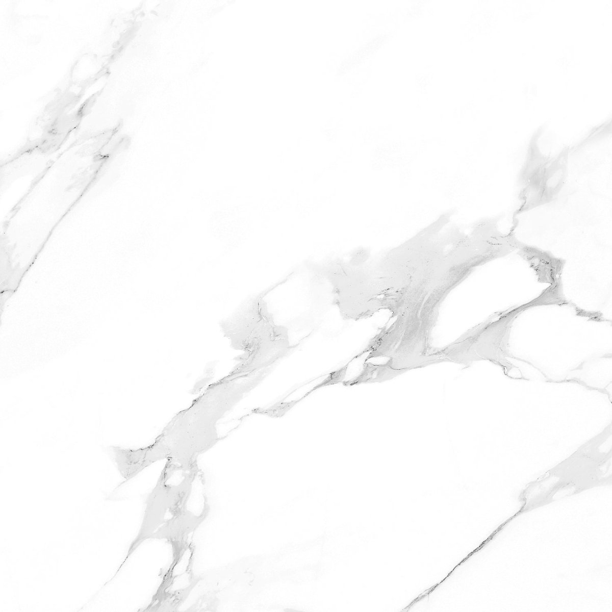 Statuario Clara Grey Polished Marble Effect Porcelain 60x60cm Wall and Floor Tile - TILES Paradise