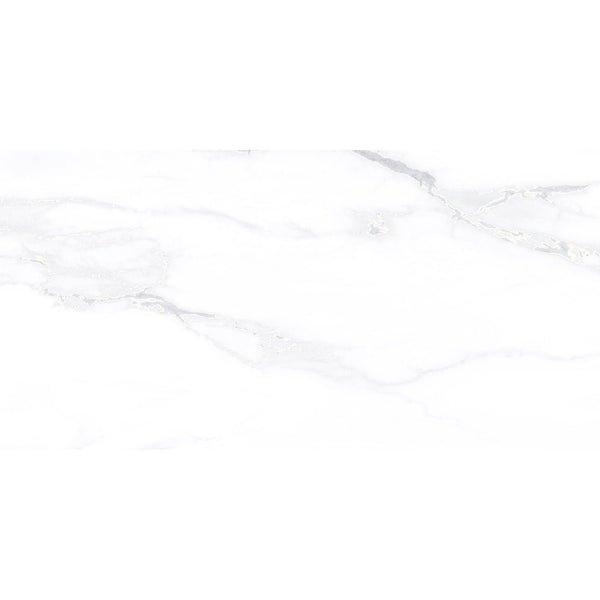 Statuario Glacier White Marble Effect Matt Porcelain Wall & Floor Tile 30x60cm