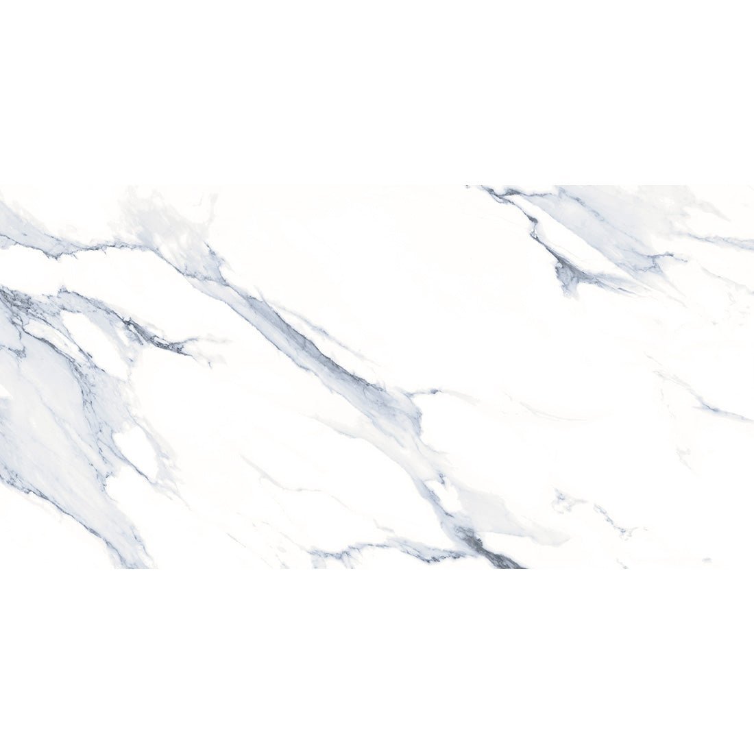 Statuario Mercury Blue Marble Effect Polished 60x120cm Porcelain Wall & Floor Tile - TILES Paradise