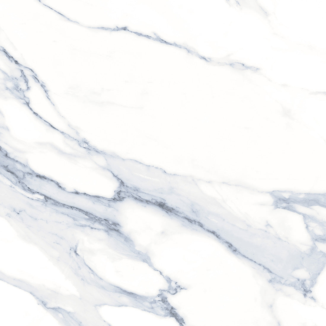 Statuario Mercury Blue Marble Effect Polished 60x60cm Porcelain Wall & Floor Tile