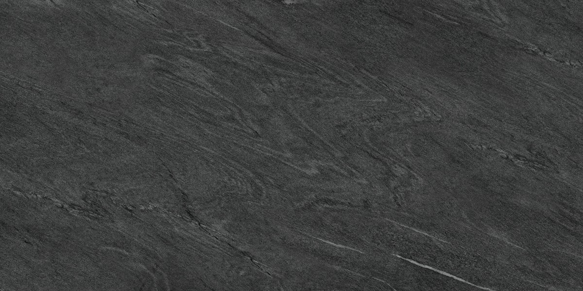 Strata Black Stone Effect Matt Full Body Porcelain 60x120cm Wall & Floor Tile - TILES Paradise
