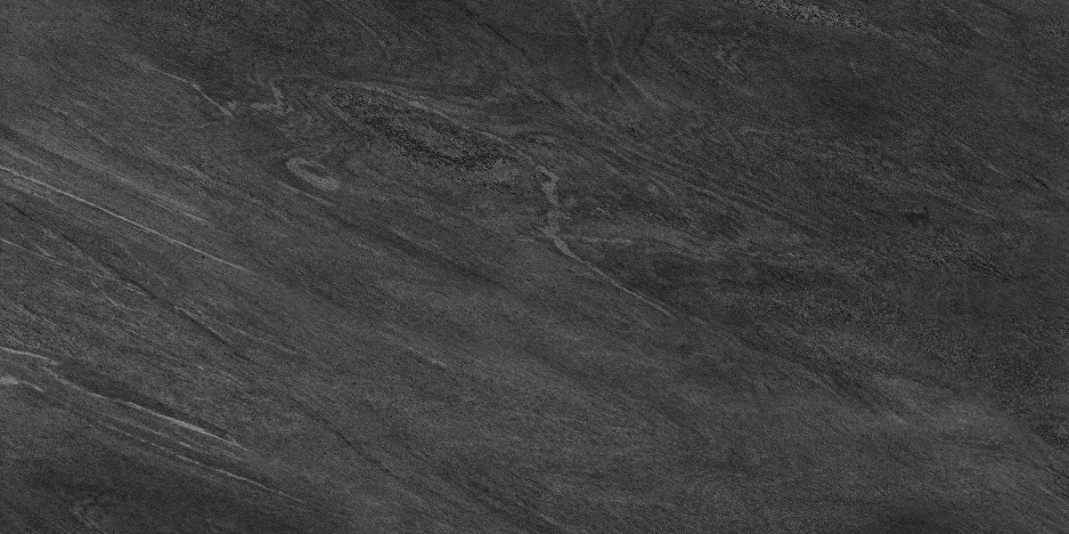 Strata Black Stone Effect Matt Full Body Porcelain 60x120cm Wall & Floor Tile - TILES Paradise
