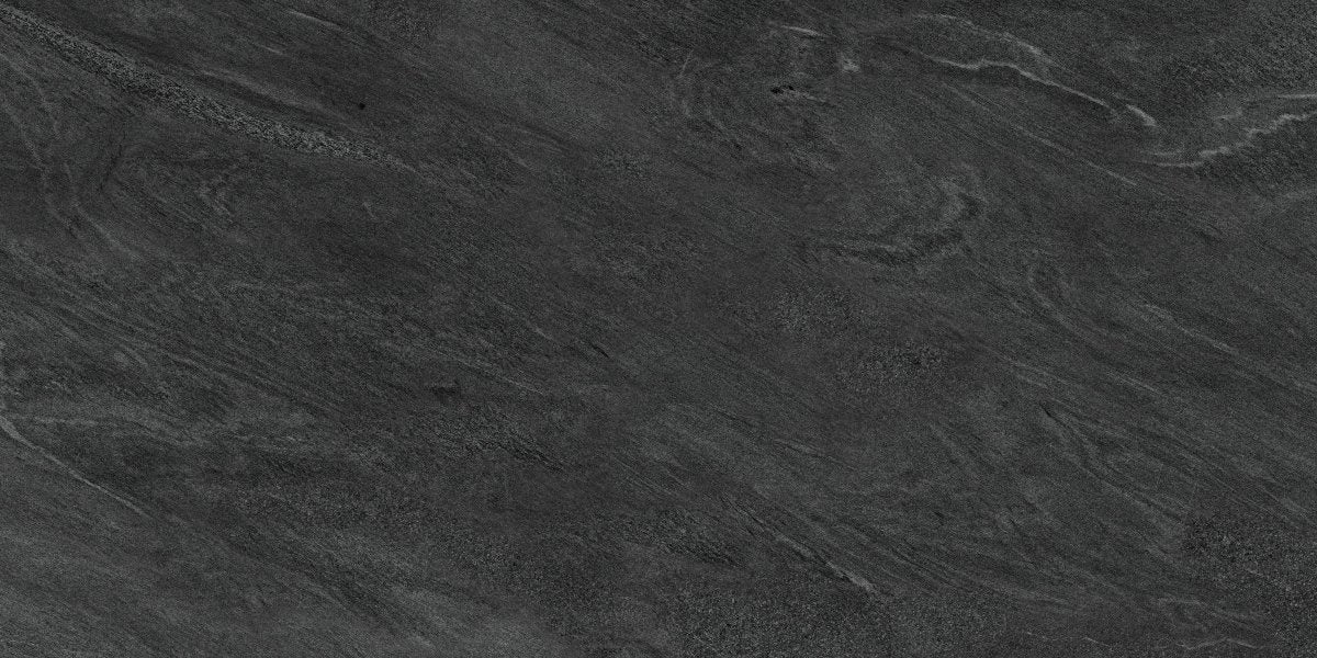 Strata Black Stone Effect Matt Full Body Porcelain 60x120cm Wall & Floor Tile - TILES Paradise