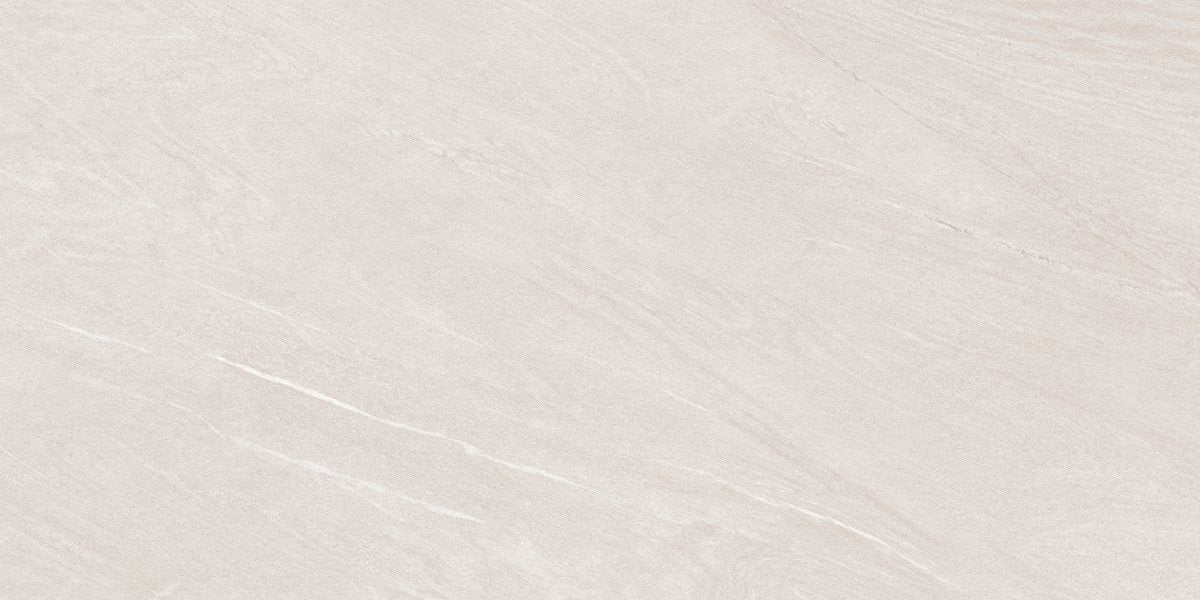 Strata White Stone Effect Matt Full Body Porcelain 60x120cm Wall & Floor Tile - TILES Paradise