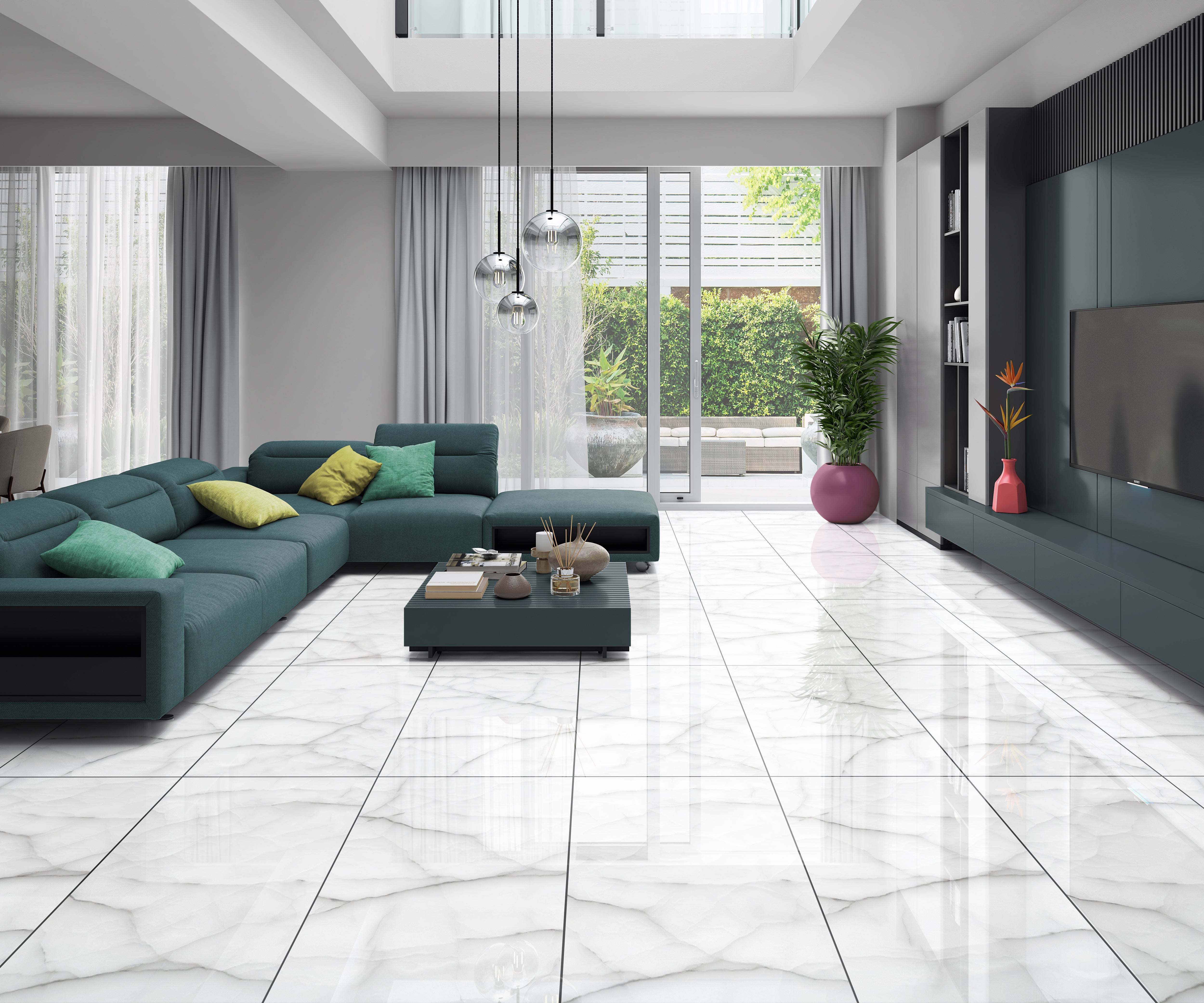 Pallet Deal: 68 Tiles (48 sq.m) - Aquarius Onyx Gloss Porcelain 60x120cm for Kitchen & Bathroom Tile