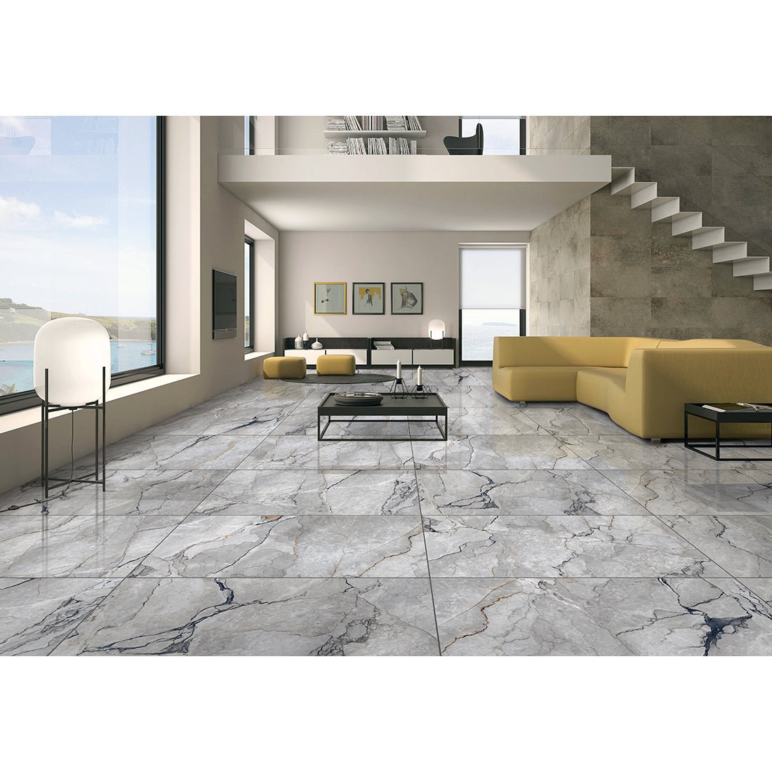 Sylvan Dark Grey Marble Essence 60x120cm Polished Porcelain Wall & Floor Tile - TILES Paradise