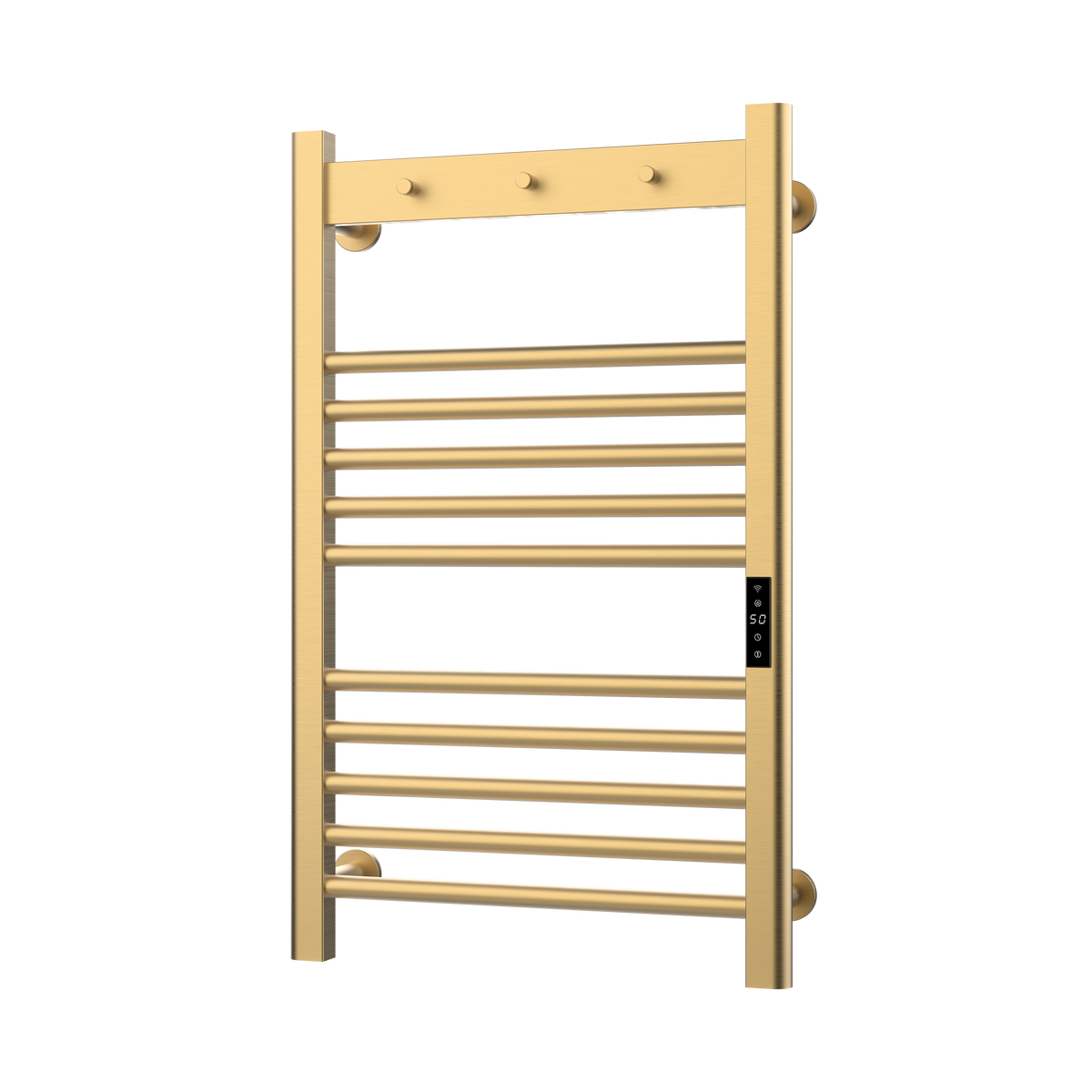 Tepora Brushed Brass Smart Electric Heated Towel Rail – 800x500mm