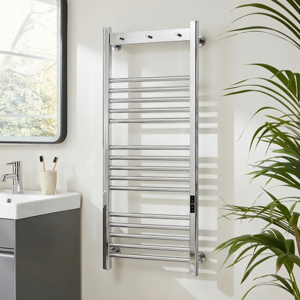 Tepora Chrome Smart Electric Heated Towel Rail – 800x500mm
