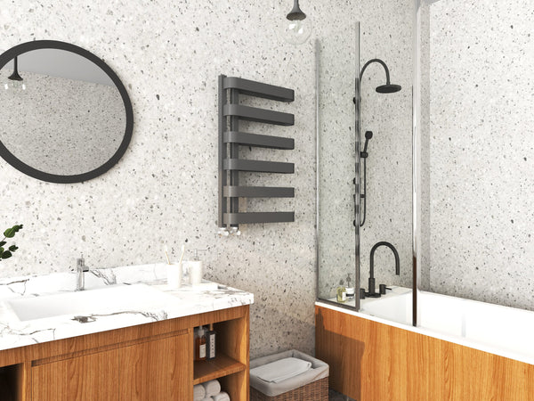 Tessa Anthracite Grey Designer Heated Towel Rail – 850x500mm