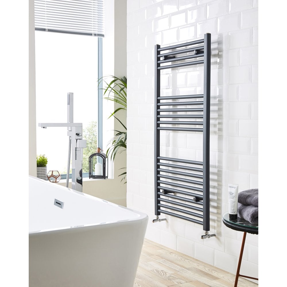 Textured Grey Straight Ladder Heated Towel Rail – 22mm Bars