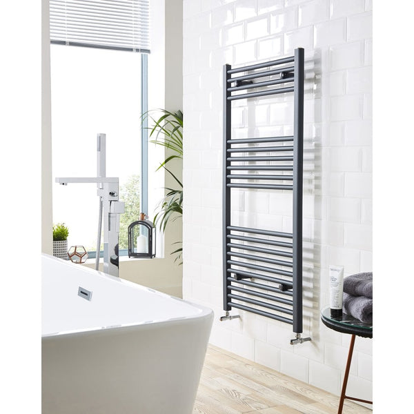 Textured Grey Straight Ladder Heated Towel Rail – 22mm Bars