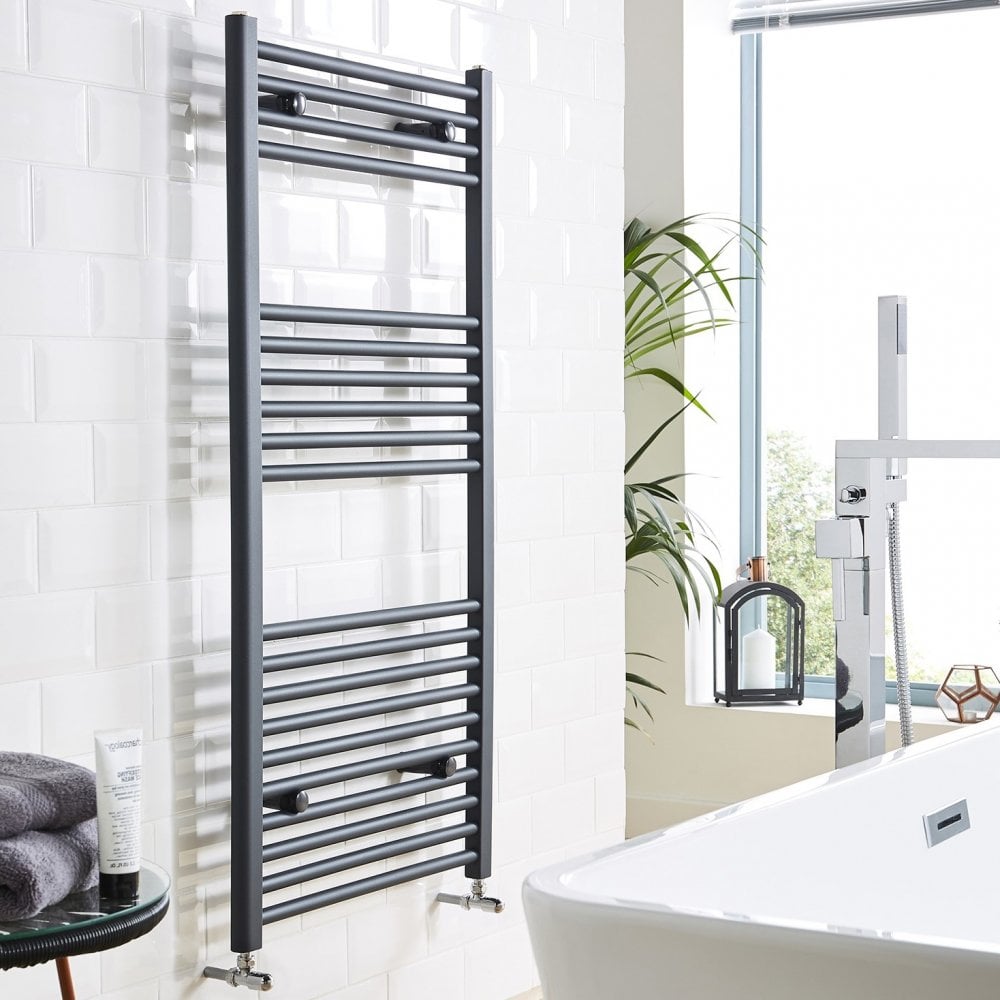 Textured Grey Straight Ladder Heated Towel Rail – 22mm Bars