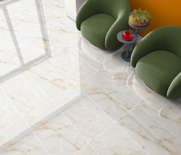 Persian Onyx Gold White Glossy Porcelain Tiles 60x120cm Wall & Floor Tile