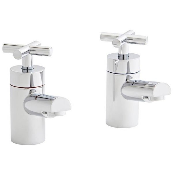 Trevia Chrome Crosshead Bath Pillar Taps (Pair)