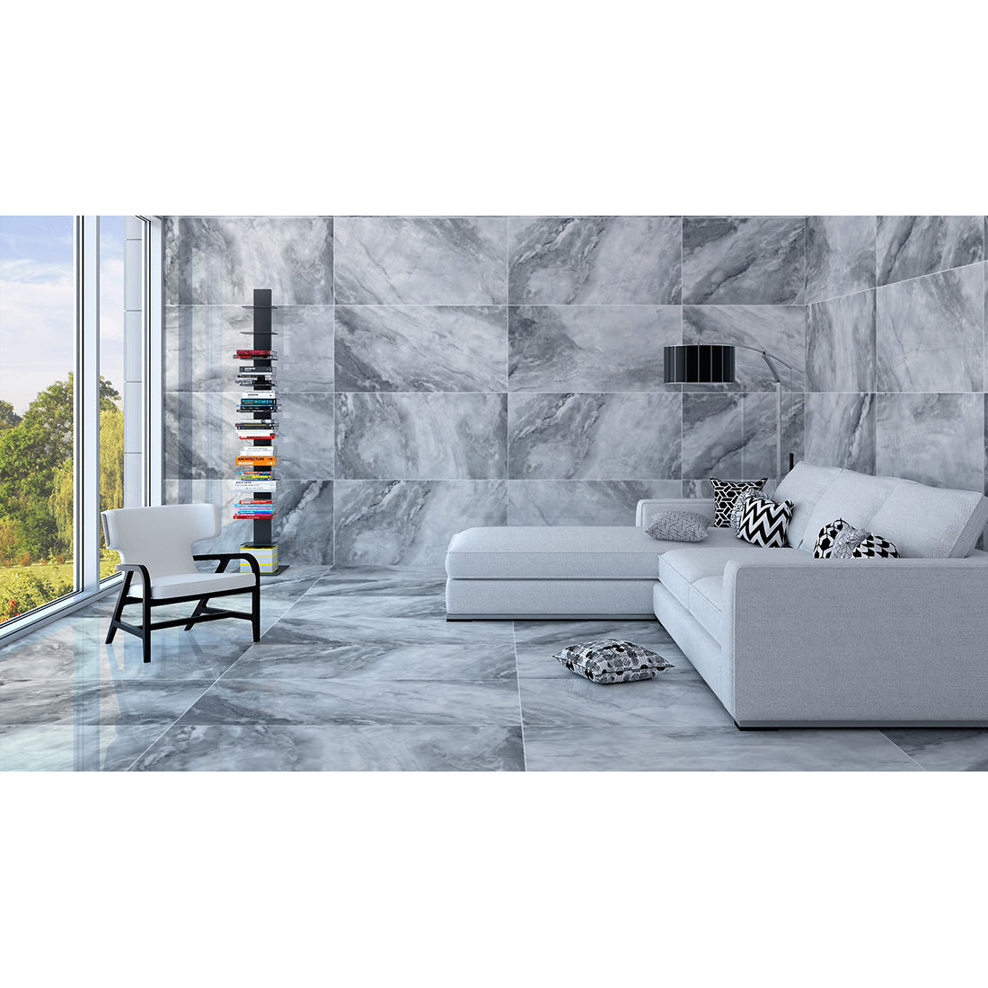 Dazzle Black Sugar Effect Porcelain 60x120cm Wall & Floor Tile