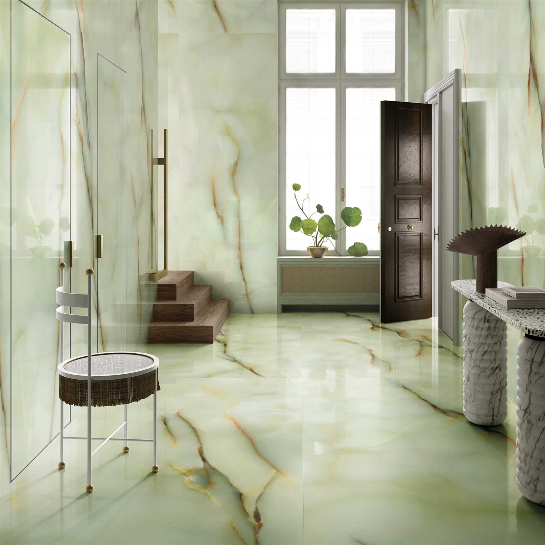Venetia Onyx Green Polished Porcelain 60x120cm Wall & Floor Tile