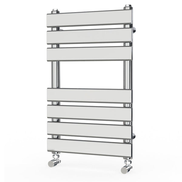 Valeno 650x400mm Chrome Heated Towel Rail – Flat Panel, Vertical Mount, Polished Finish