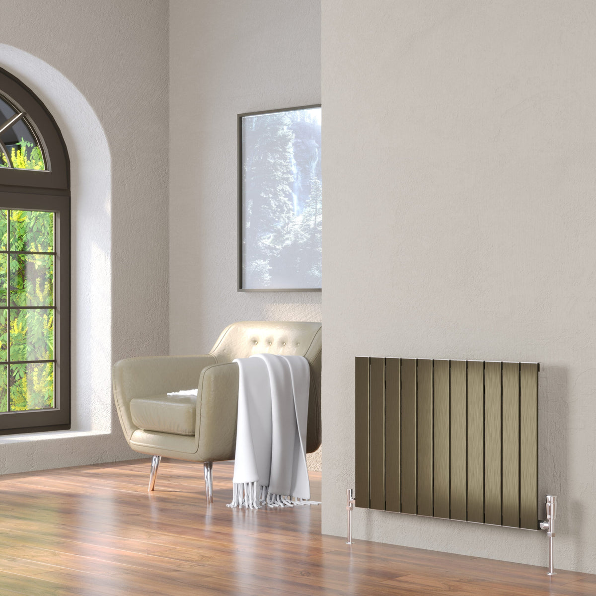 Valtora Bronze Horizontal Aluminium Radiator – Single Panel – 578x810mm