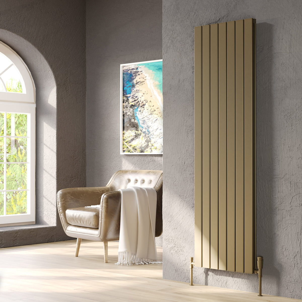 Valtora Bronze Vertical Aluminium Radiator – Single Panel – 1778x440mm