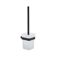 Velluto Matt Black Toilet Brush & Holder