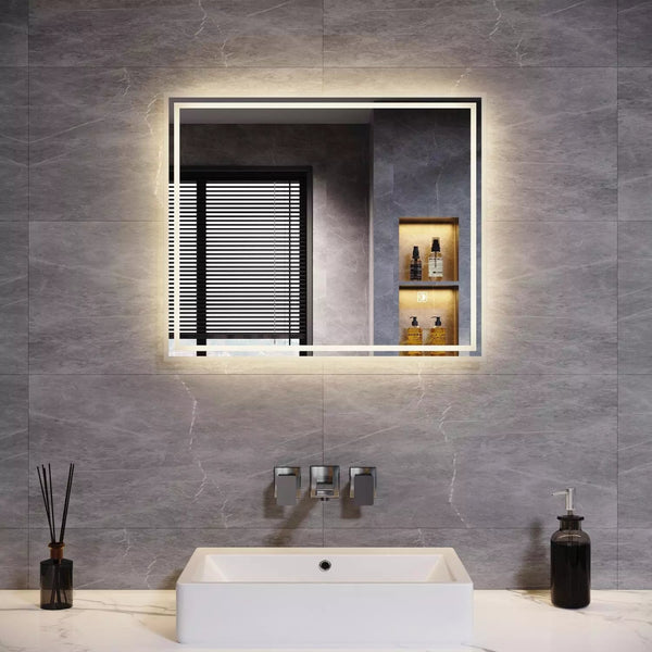 Velora Edge Glow LED Mirror – 600x500 / 900x700 / 1000x600mm, Tri-Colour Dimmable Light, Touch Sensor, Mains Powered