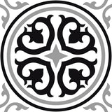 Victorian Crest Black Matt 20x20cm Patterned Porcelain Wall & Floor Tiles