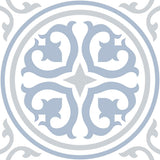 Victorian Vertex Blue Matt 20x20cm Patterned Porcelain Wall & Floor Tiles