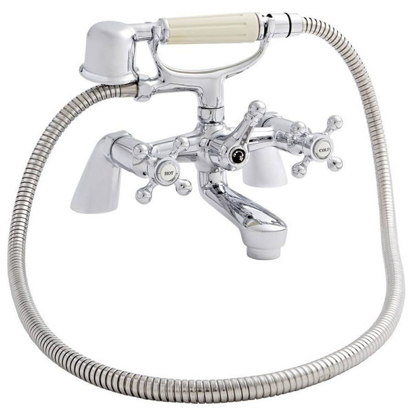 Vittora Chrome Traditional Crosshead Bath Shower Mixer Tap
