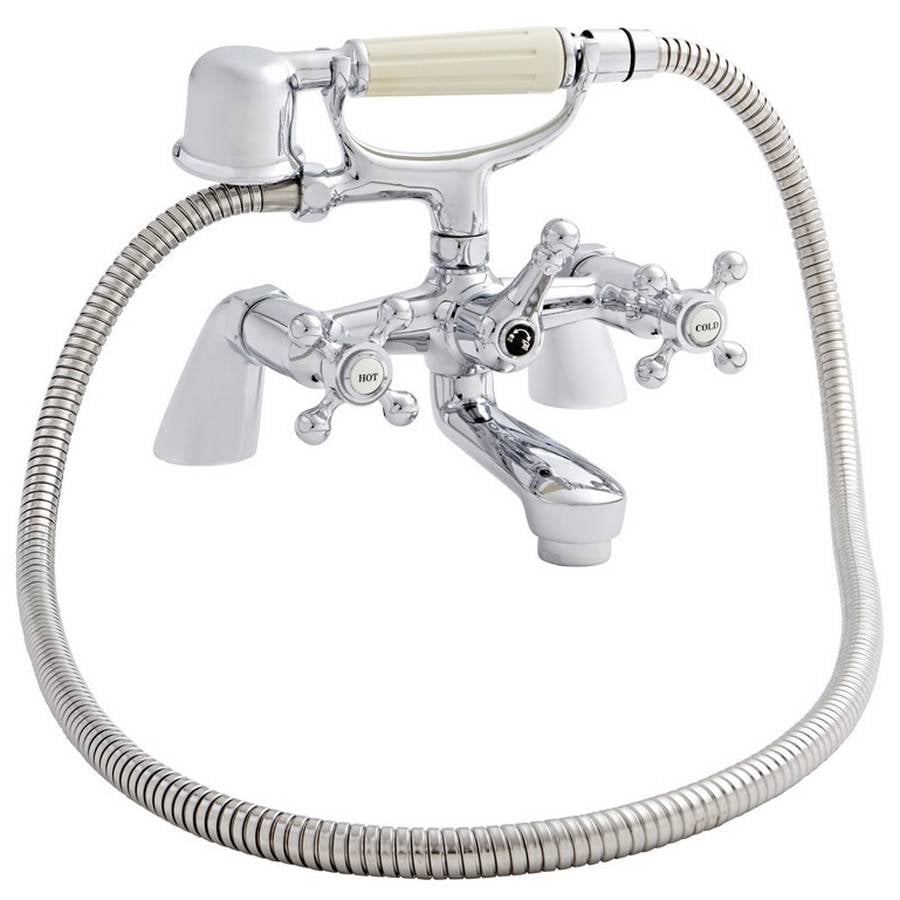 Vittora Chrome Traditional Crosshead Bath Shower Mixer Tap