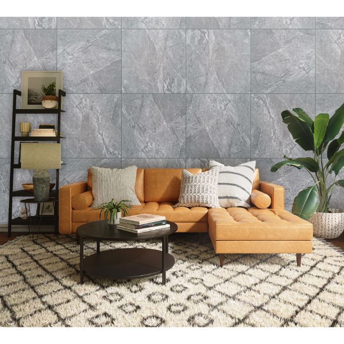 Zircon  Grey Porcelain Gloss 60x60cm Indoor Outdoor Wall And Floor Tiles