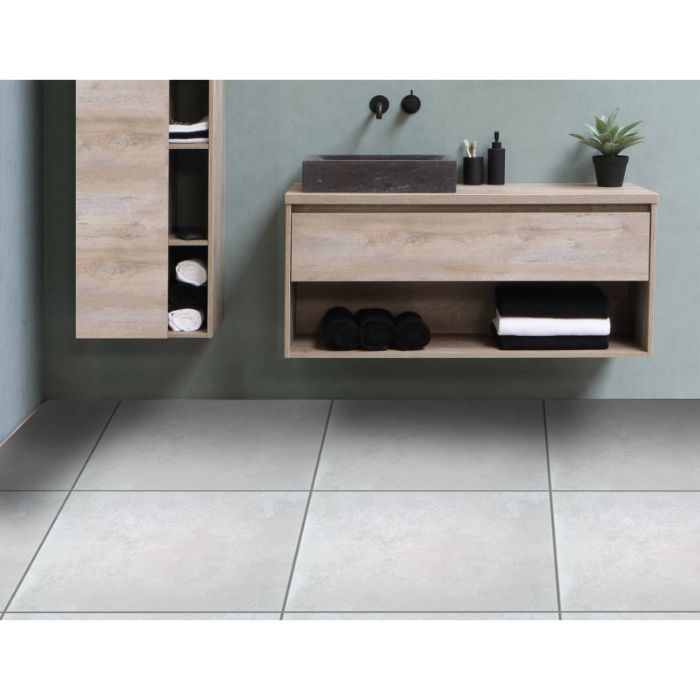 Renolt Mattia Grey Glossy Porcelain 60X60cm Kitchen Bathroom Wall Floor Tiles