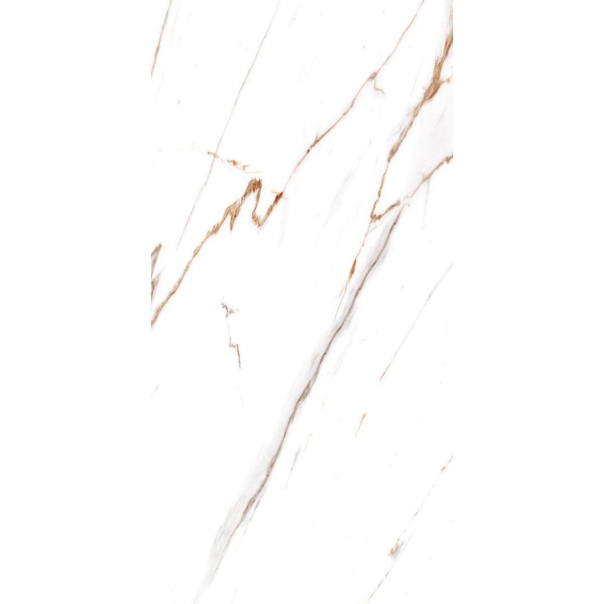 Calcatta Brown & White Gloss Porcelain 60x120cm Kitchen Bathroom Wall Floor Tiles - TILES Paradise