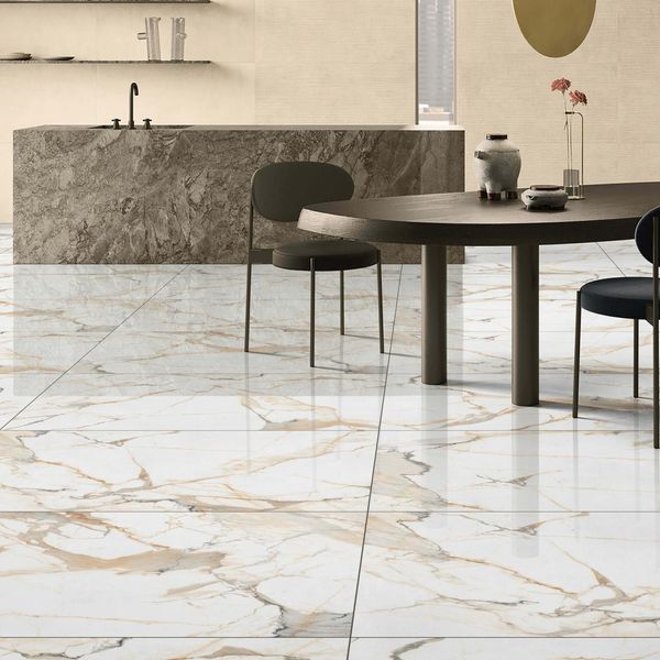 California Brown 30x60cm Marble Effect Polished Porcelain Wall and Floor Tile