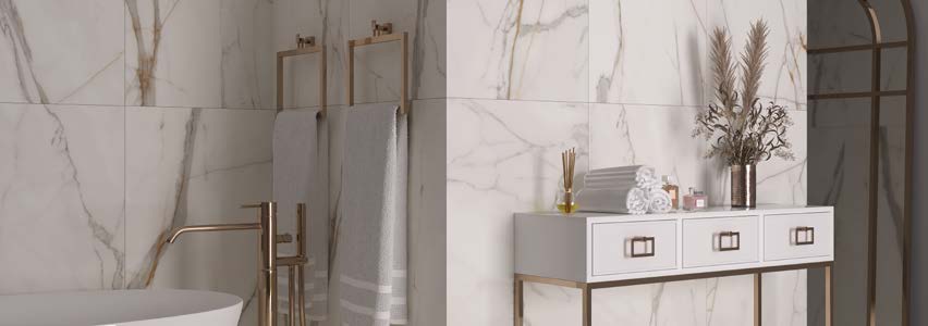 Marble D’Oro 300x600 Gloss Porcelain Kitchen Bathroom Wall Floor Tiles