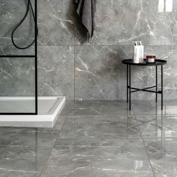 Cassia Breccia Grey 60x60cm Polished Porcelain Wall and Floor Tile
