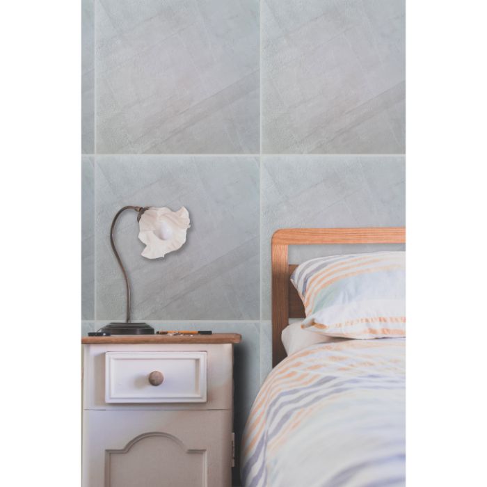 Tanvi White Matt Textured Porcelain 60X60cm Kitchen Bathroom Fireplace Wall Floor Tiles - TILES Paradise